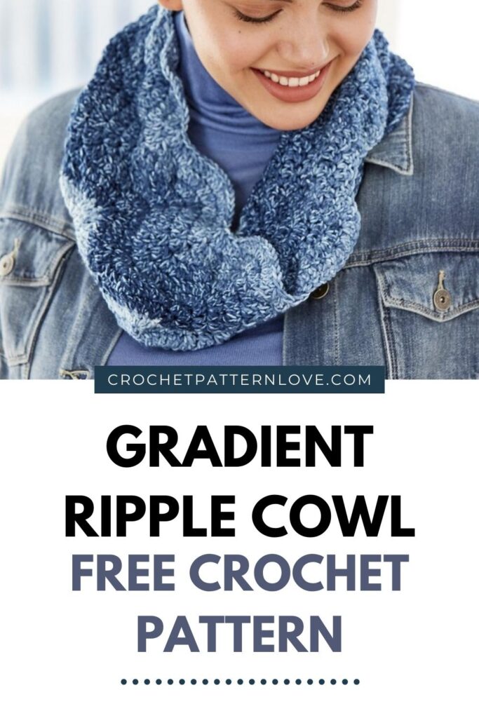 Gradient Ripple Cowl - Free Crochet Cowl Pattern using Lion Brand Mandala Ombre yarn.