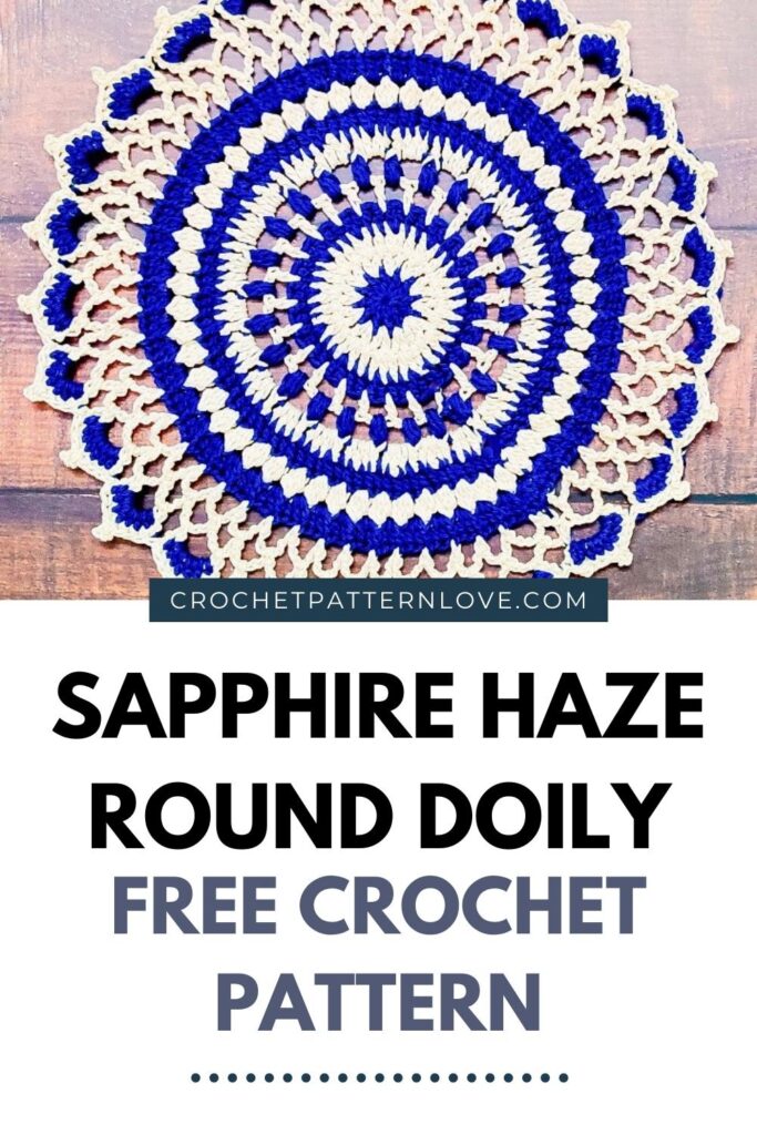 Sapphire Haze Crochet Round Doily - Free Crochet Doily Pattern