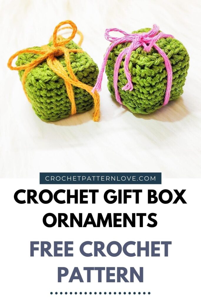 Crochet Gift Box Ornaments Pattern