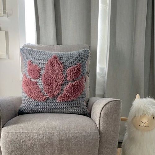 Lotus Crochet Pillow